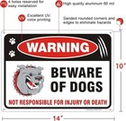 Beware Of Dog Sign 2 Pack 14 x 10  Rust Free 60 Aluminum metal Yard Sign