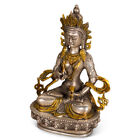Us Seller - Silver Plated Tibetan Bodhisattva Buddha Statue