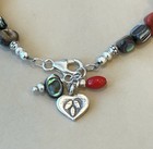 Coral Abalone Gemstone Sterling Silver Bracelet Sundance Treasures Jewelry