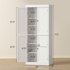 72  Kitchen Pantry Storage Cabinet With 4 Doors  White Wood Grain