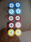 10 Vintage Clay Paranoid Inlaid Poker Chips - Fleur De Le