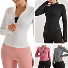 Women s Workout Jacket Zip Up Yoga Jacket Cropped Athletic Slim Fit Tops Fashion