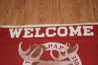 Vintage Welcome To L o o m  Loyal Order Of Moose Lodge Wall Decor Banner   Flag