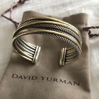 David Yurman Cable Cuff Bracelet Two-tone 925 Sterling Silver   Gold Tone
