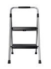 Hyper Tough Gray  Black 2-step Steel Large Platform   Foldable Step Stool