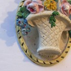 Vintage Hubley Cast Iron Door Knocker  13 Pale Yellow French Flower Basket 4 x3 