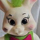 Vintage Bunny Rabbit Vinyl Plastic Coin Piggy Bank 11 5  Advertising       