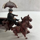 Cast Iron Fresh Fruit   Vegetable Cart umbrella driver And 2 Horses