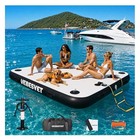 Inflatable Dock With Water Ramp  6 Inch Thick 5ft    6ft    6  Light Gray black