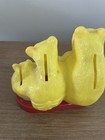 Vtg Molded Yellow Three Bears Mama Papa Baby Plastic  Red Base Usa