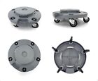 Trash Can Dolly   Heavy-duty Plastic   5 Casters   Foot Stabilizer   460 Lb  Cap