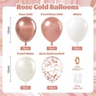 60pcs Rose Gold Balloons 12 Inch Pearl White Confetti Wedding Party Decor