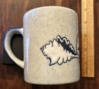 Vtg Jekyll Island Georgia Nautilus Sea Shell Blue Speckled Porcelain Coffee Mug