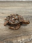 Copper Sea Turtle Figure Agate Stone Shell