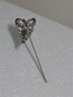 Antique 800 Silver Hat Pin 5 1 2  Victorian Edwardian Art Nouveau
