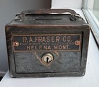 Vintage Metal Coin Bank Advert From Ra Fraser Co  Helena  Mt