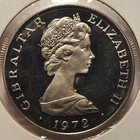 Gibraltar  25 New Pence  1972  Proof  Wedding Anniversary   841 Ounces Silver