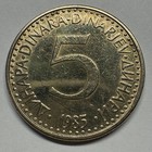 1985 Yugoslavia 5 Dinar - Coin  e-030