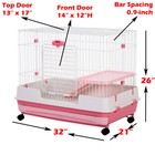 Large 32  Indoor 2-floors Rabbit House Guinea Pig Cage Hutch Chinchilla Ferret 