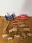 51 Pc Wooden Train Track Lot Bridges Curves Switches Brio Thomas Compatible