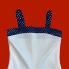 Vintage 1960s White Fit N Flare White Polyester Mini Dress Sundress Size Small