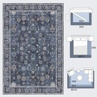 Tangsoo Floral Area Rug 8x10 Washable Vintage Carpet  Non-slip Low Pile Large   