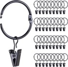 36 Pack Openable Metal Curtain Rings With Clips  1 22 Inch Interior Diameter    