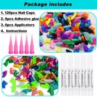120pcs Cat Nail Caps   Cat Nail Covers   Cat Claw Caps With Adhesives And Applic