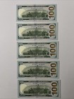 Lot Of 5 Series 2009a Sequential Us  100 Dollar Bills Star Notes Unc  lot  3 