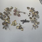 Mid Century Set Of 6 Modern 3d Leaves Wall Art Metal Sculpture Vtg  Gold Tone