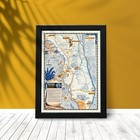 Florida Map By Tamiami Trail Tours C  1937   Vintage Style Wall Art Print Poster