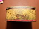 Vintage Hinged Lid Tin  With Stagecoach Picture Lid  Made In Poland