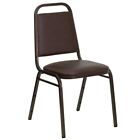Trapezoidal Back Stacking Banquet Chair With Brown Vinyl   Copper Vein Frame