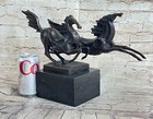 Abstract Modern Art Running Horses Bronze Sculpture Statue Signed Original Art