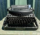 Vintage 1946 Underwood Typewriter Noiseless 77 Tested Hard Case Serial 1509084