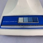 Vintage Lasko 12  Oscillating Table Fan Blue Translucent Blades 3-speed Working 