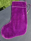 New Starbucks Christmas Stocking Purple Velvet Beaded Made In India Rare