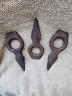 Lot Of 3 Antique Rustic Primitive Early Logging Tool Log Pins Nails