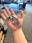 Coach Cr925 Mixed Metal Wildflower Bag Charm key Chain Pink multi Nwt New    nip    