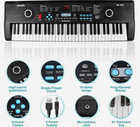 Black 61 Key Kids Music Electronic Keyboard Electric Digital Piano Organ W mic
