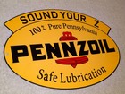 Vintage  pennzoil Sound Your Z   Safe Lubrication  12  Metal Gasoline   Oil Sign