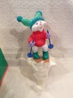 Vintage In Box 1989 Hallmark Stocking Hanger Skiing Snow Bunny Rabbit On Skis