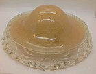 Vintage Art Deco Glass Shade 3 Hole Chain Ceiling Light Fixture 10  Pink Blush
