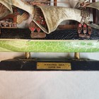 Antique Collectible Us Whaling Ship Clipper 1846 Model Wood 12x12 Vintage