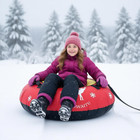 48 Inch Inflatable Snow Tube Sled With Nylon Cover And Hard Bottom- Heavy Duty R
