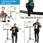 1 2 4 8 Pack Music Stand  With Music Sheet Clip Holder   Carrying Bag 1 Pack Bla