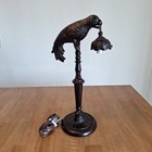 Vintage Art Deco Cast Iron Parrot W  Lantern Lamp Working 18  Heavy 