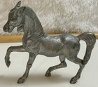 2 Cast Metal Horses From France  1 White Metal Antique 1920s  1 Brass 1950s 6x6   