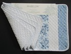 Shabby Chic Blue   White Quilted Placemats 4pcs Cottage Striped Floral Cotton
