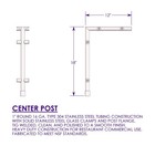 Dual Clamp  l  Shape Center Sneeze Guard Post